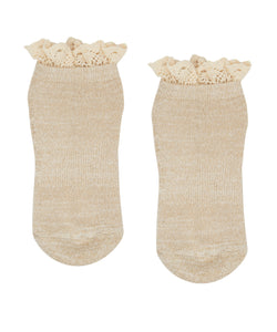 Classic Low Rise Grip Socks - Boho Ruffle Sand