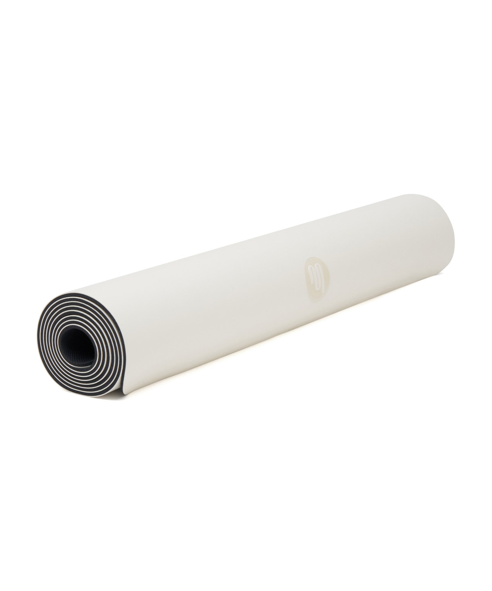 Elegant and durable vegan leather yoga mat in ivory for all levels of practice