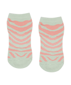 Classic Low Rise Grip Socks - Pastel Zebra