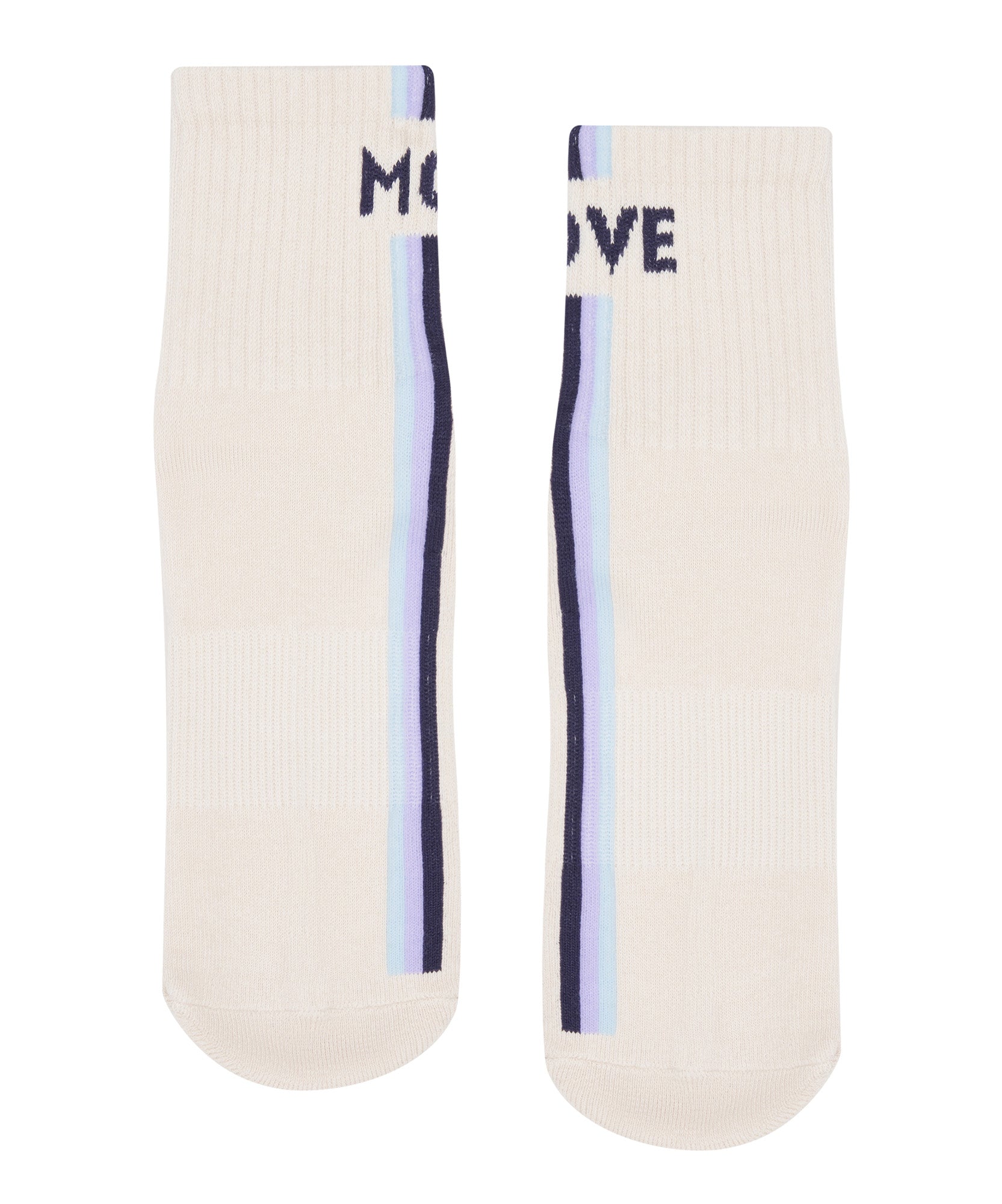 Crew Non Slip Grip Socks in Stellar Stripes Milk, a stylish and functional footwear accessory