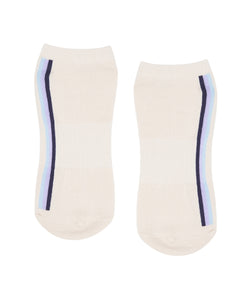 Classic Low Rise Grip Socks - Stellar Stripes Milk