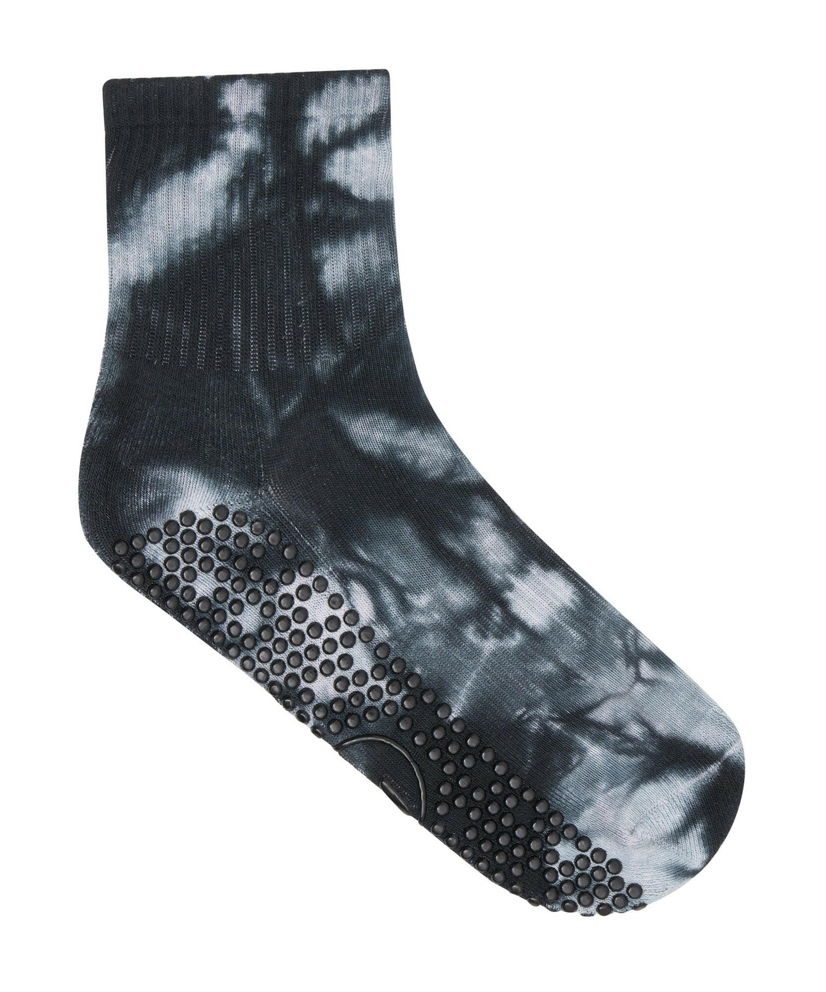 Pair of Milky Way Tie-Dye Crew Non Slip Grip Socks, featuring a non-slip sole for added safety and stability