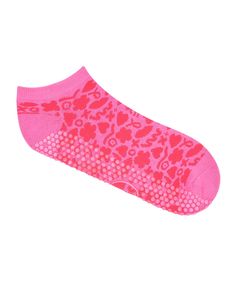 Classic Low Rise Grip Socks - Pink XO