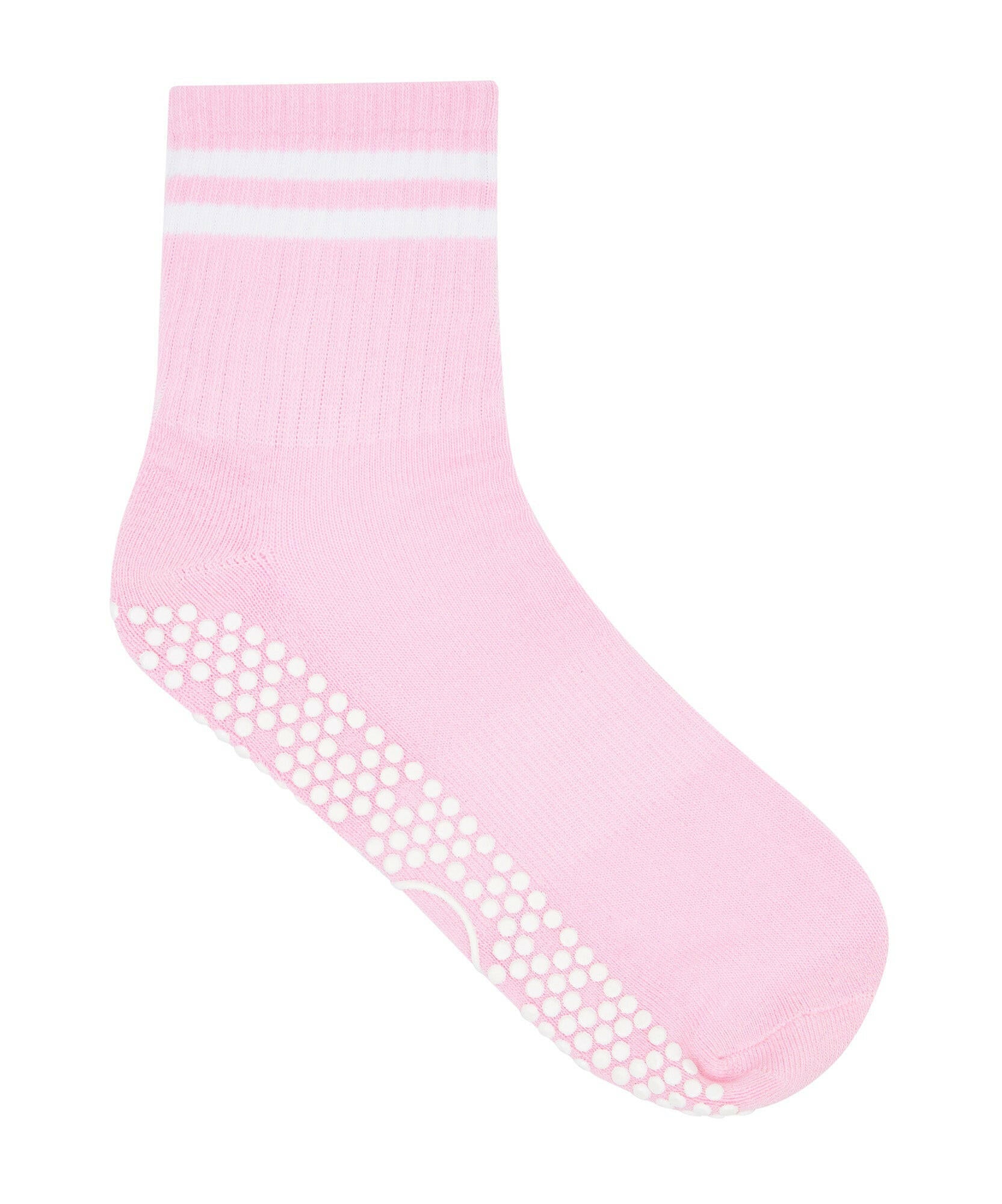 Crew Non Slip Grip Socks in Ribbed Sporty Pink are ideal for barre and dance classes