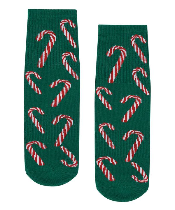 Crew Non Slip Grip Socks in Candy Cane pattern for extra traction and style