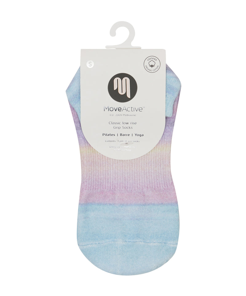 Beach Sunset themed Classic Low Rise Grip Socks with colorful design