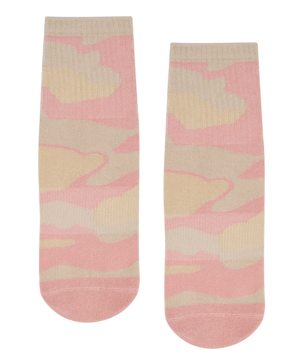 Crew Non Slip Grip Socks - Pink Camo