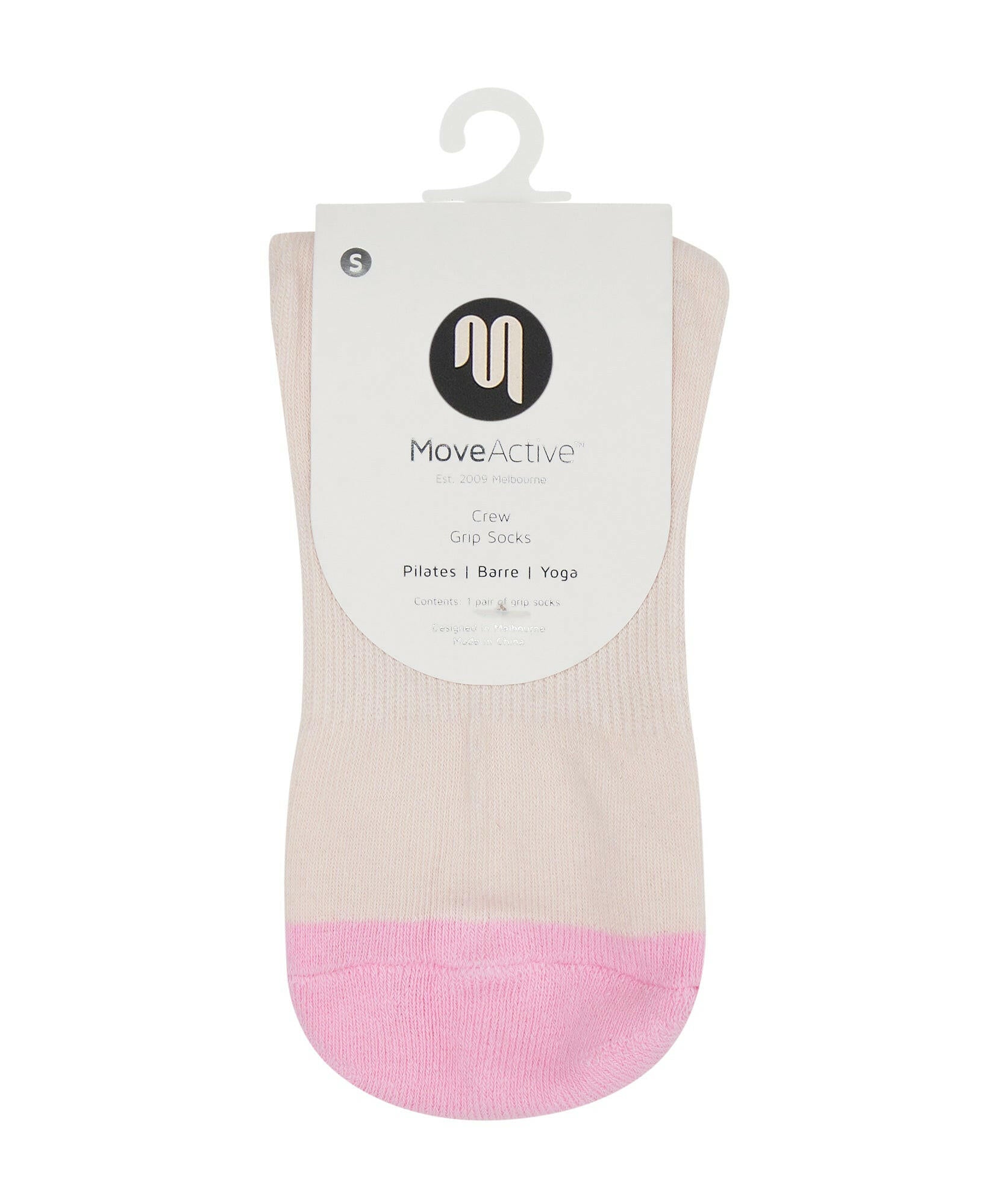 Crew Non Slip Grip Socks in Pink Palms with stylish palm tree design