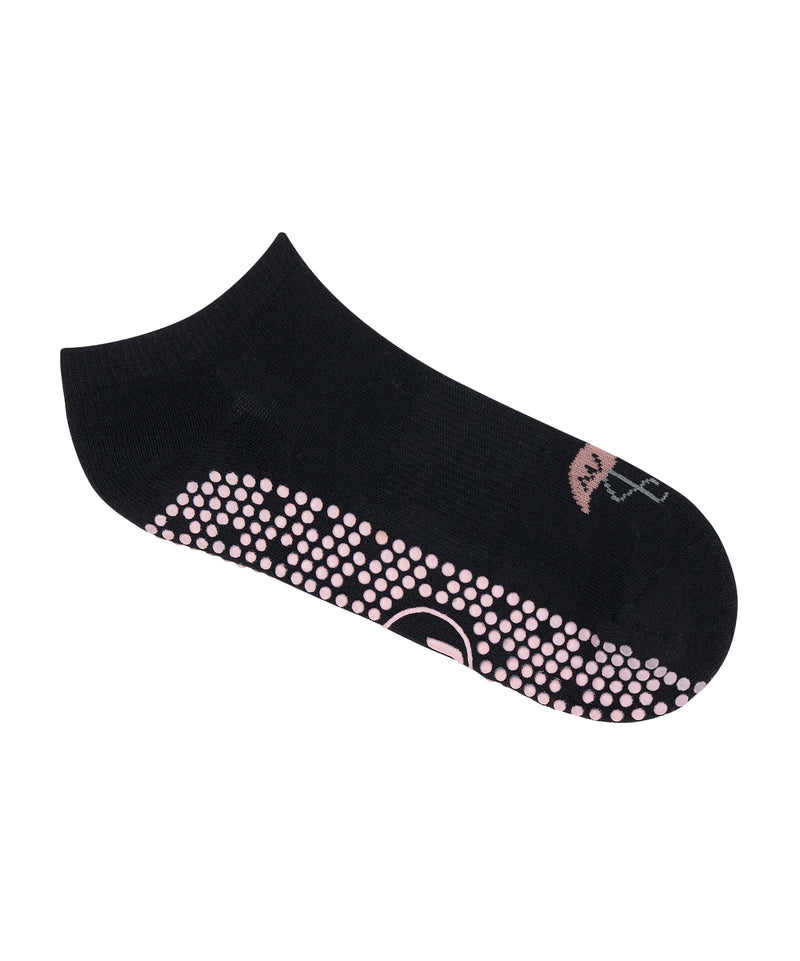 Midnight Flamingo grip socks with non-slip sole for improved stability