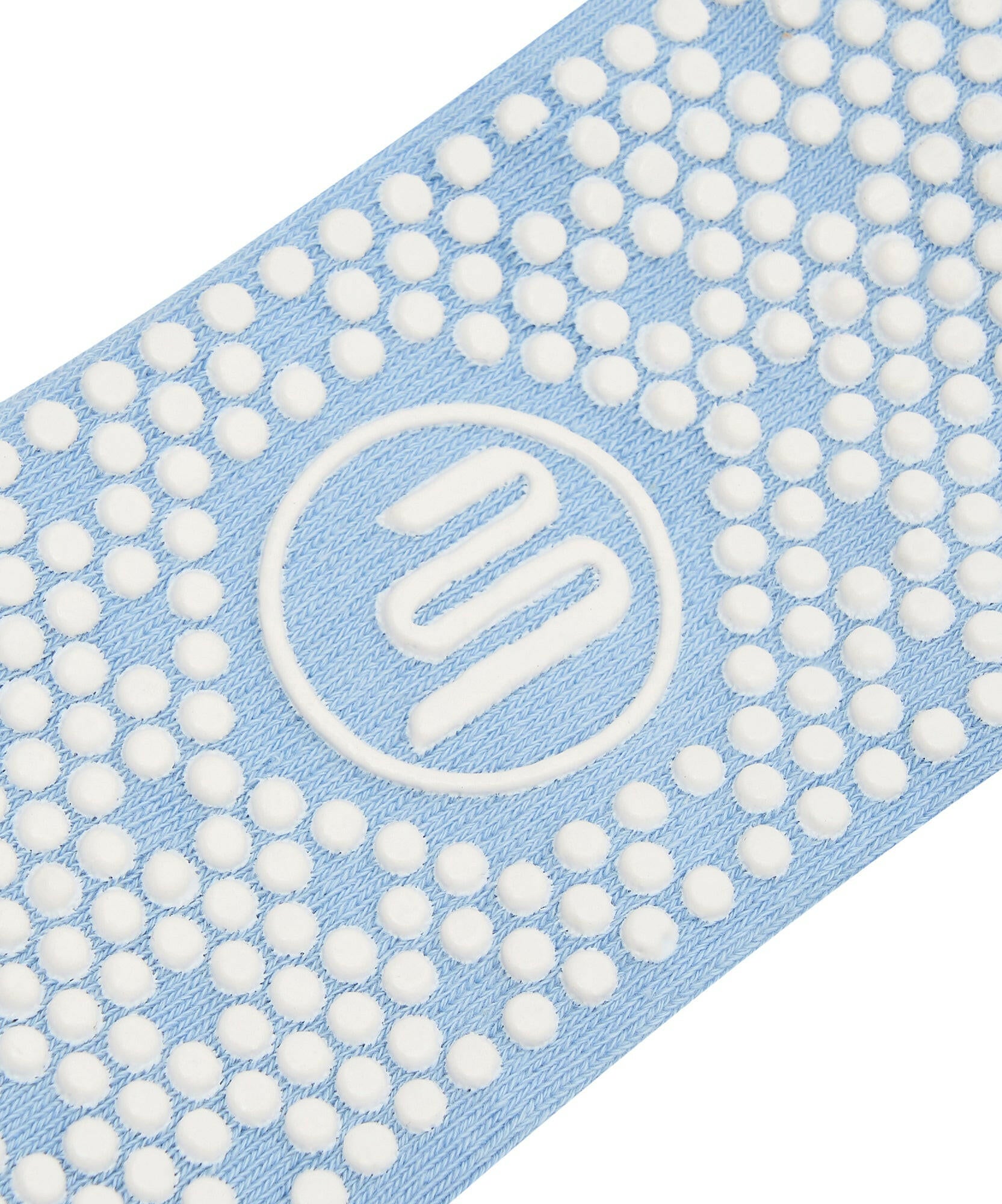 Powder blue low rise socks with secure grip for fitness