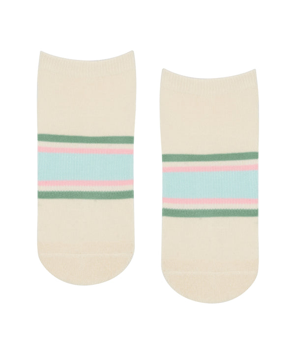 Classic Low Rise Grip Socks - Fleur Stripes