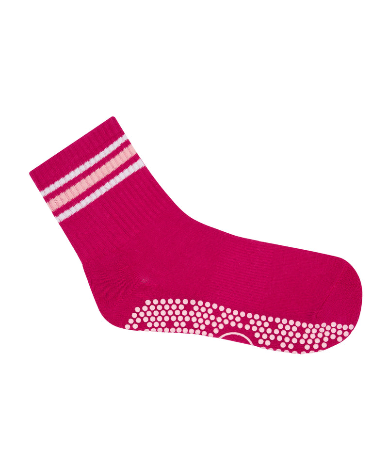 Stay safe and stylish with these non-slip grip socks in vibrant fuchsia