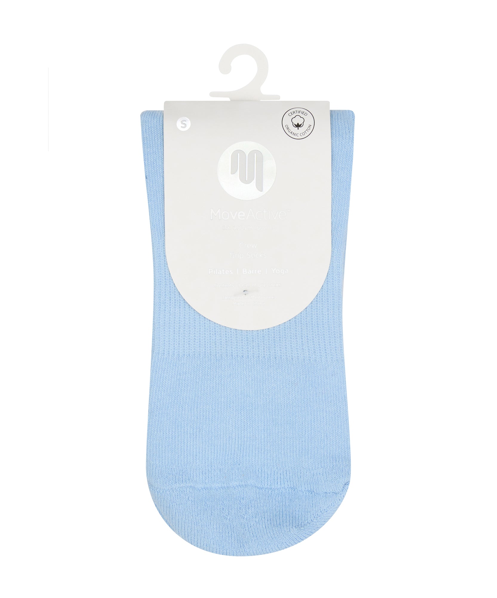 Crew Non Slip Grip Socks - Powder Blue.