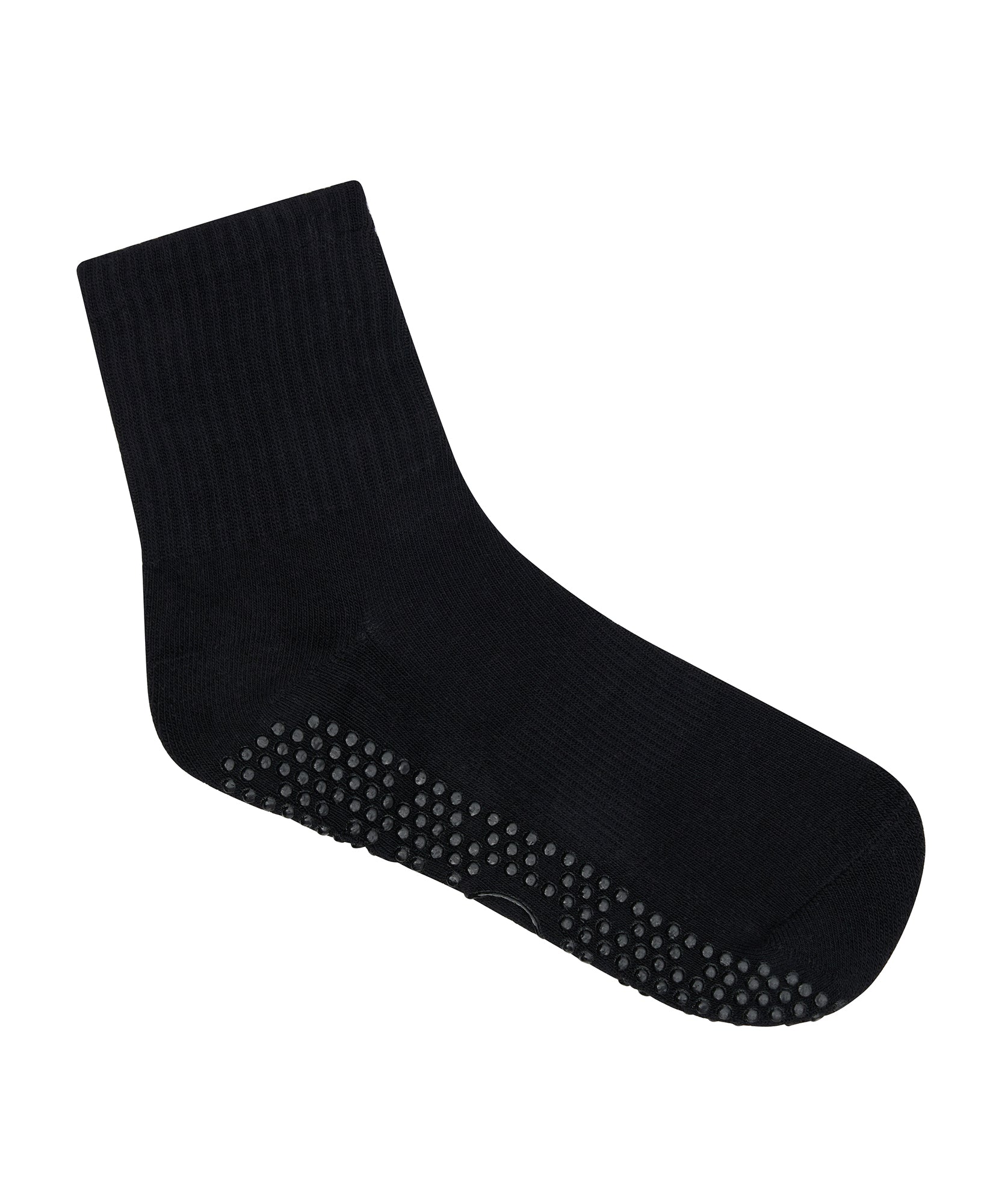 Crew Non Slip Grip Socks - Black.