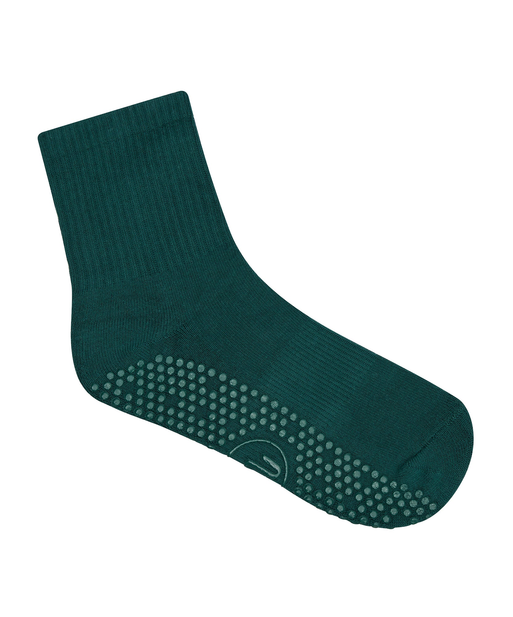 Crew Non Slip Grip Socks - Forest Green.