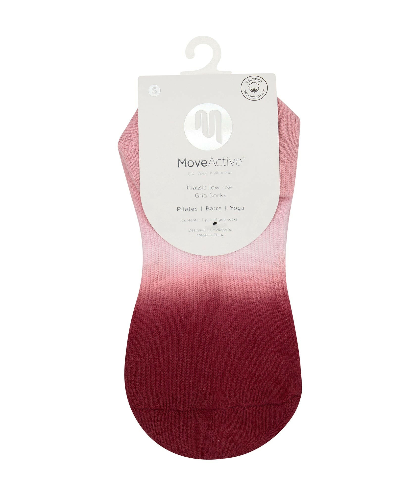 Classic Low Rise Grip Socks - Berry Kiss.