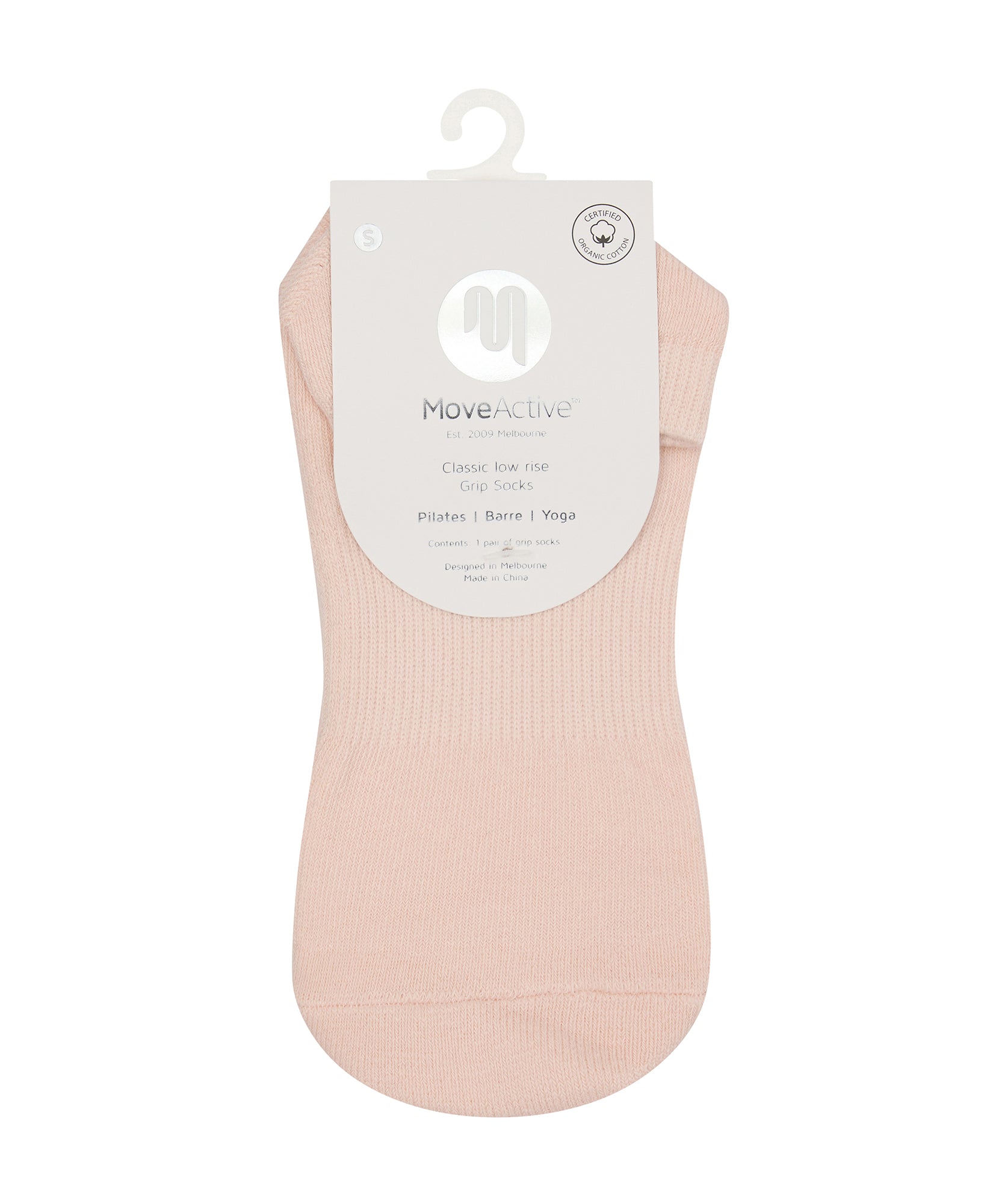 Classic Low Rise Grip Socks - Soft Pink.