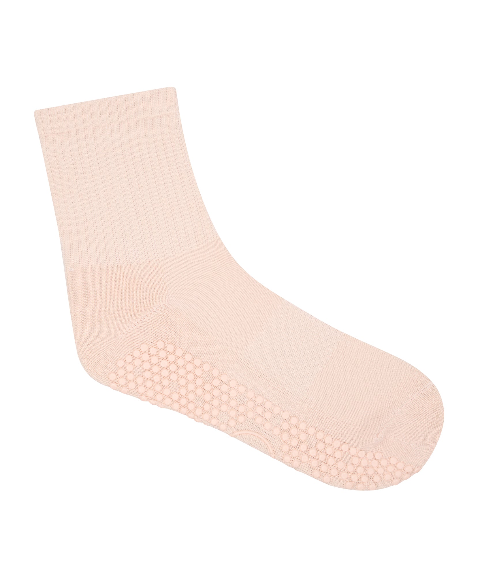 Crew Non Slip Grip Socks - Soft Pink.