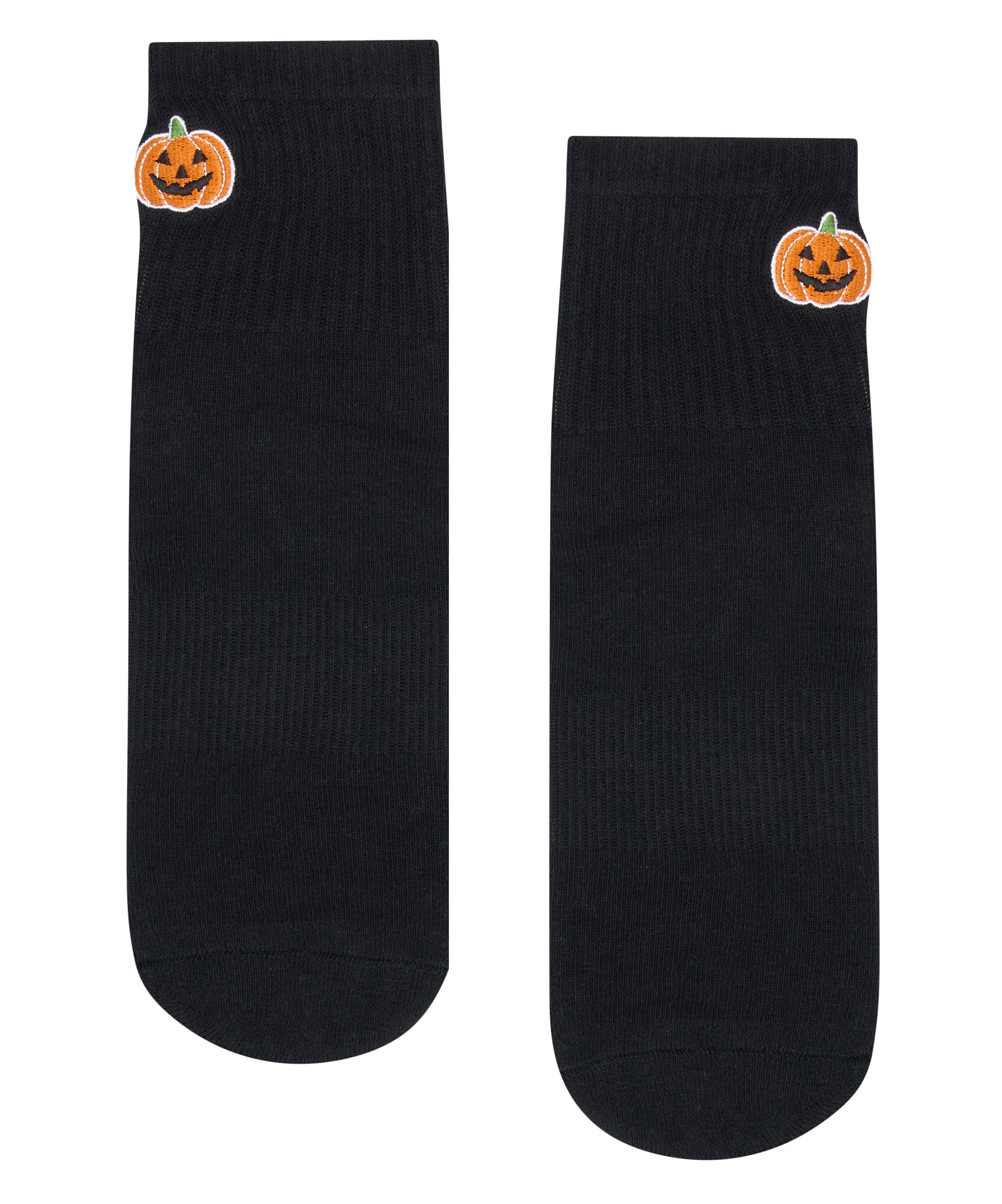 Quarter Crew Non Slip Grip Socks - Pumpkin.