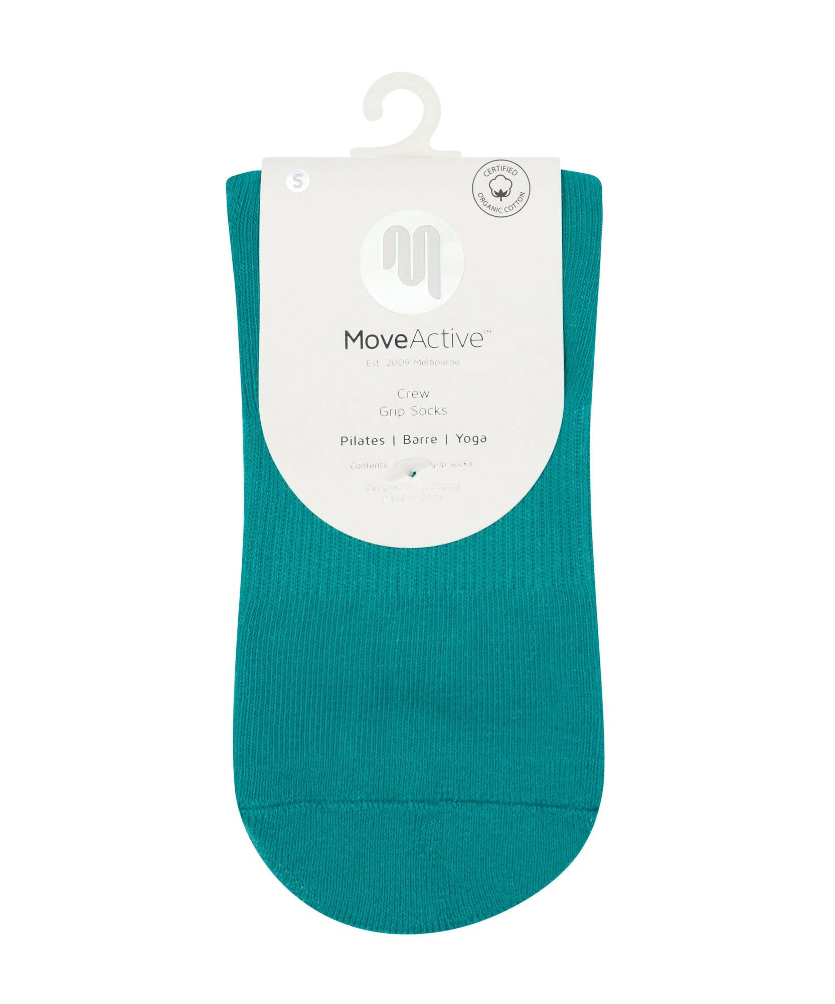 Crew Non Slip Grip Socks - Tuscan Teal Stripe