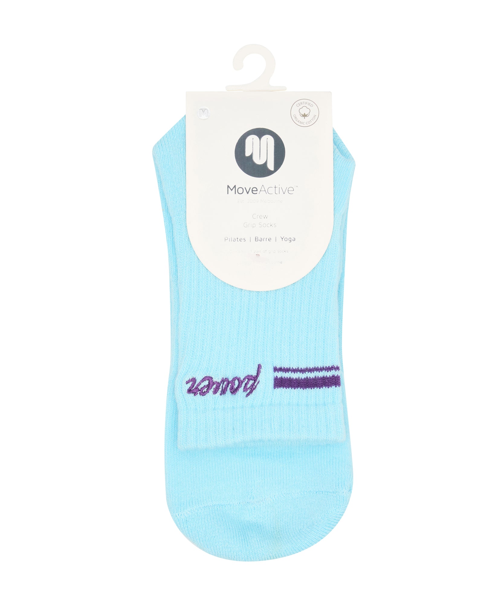 Crew Non Slip Grip Socks - Power Moves Icy-Blue