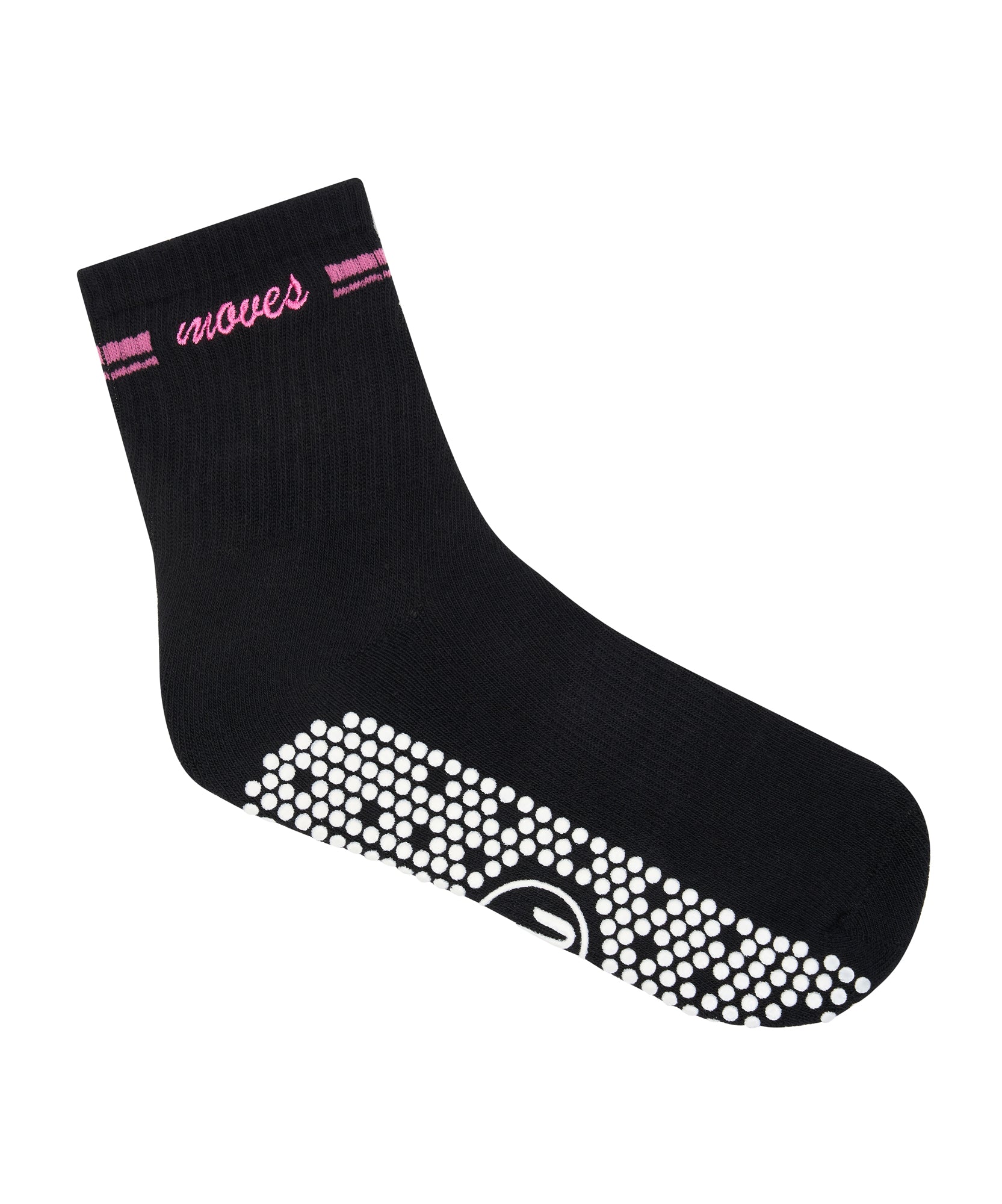 Crew Non Slip Grip Socks - Power Moves Black