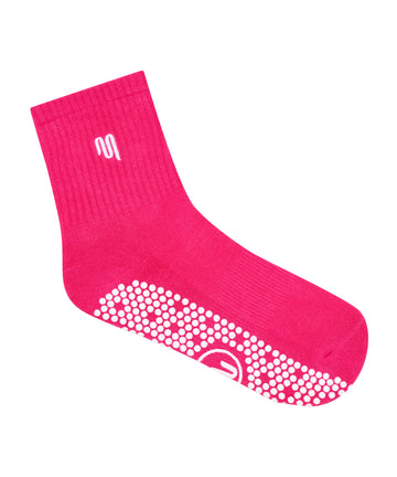 Crew Non Slip Grip Socks - MoveActive Pink