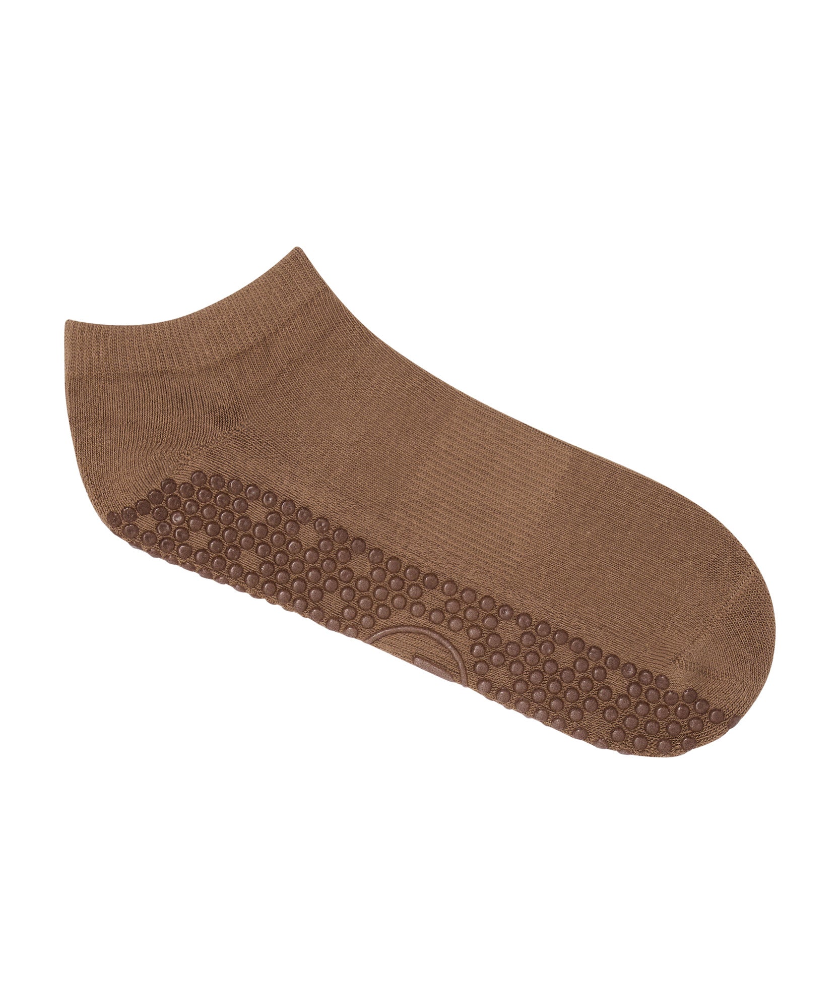 Classic Low Rise Grip Socks - Bark Brown.