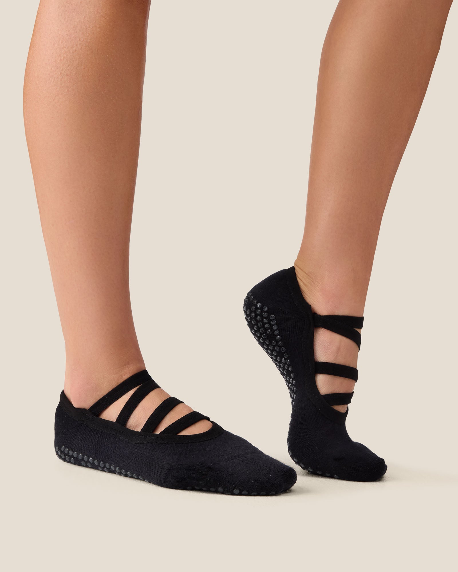 Ballet Grip Socks - Strappy Black