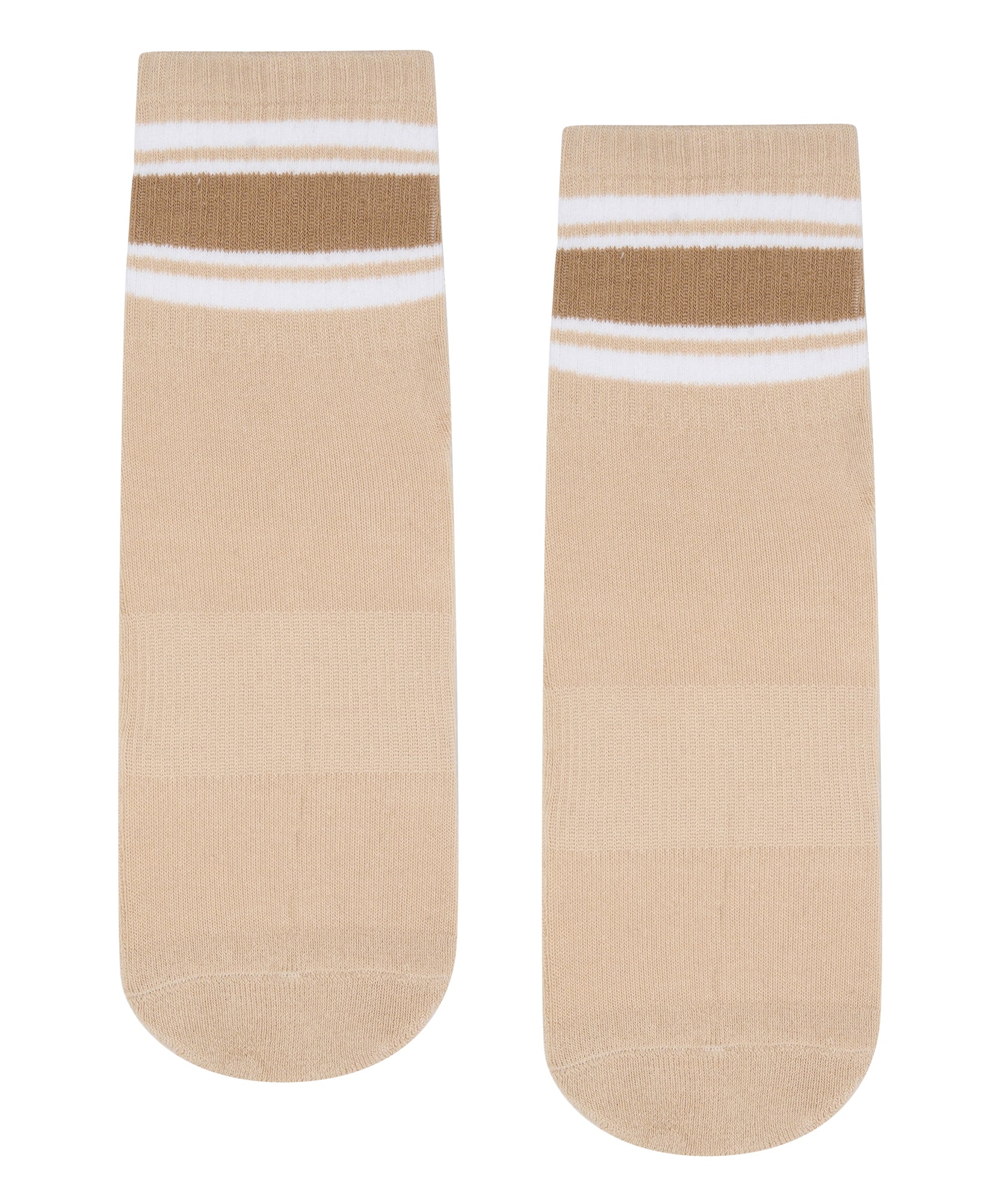 Crew Non Slip Grip Socks - Beige Stripes.