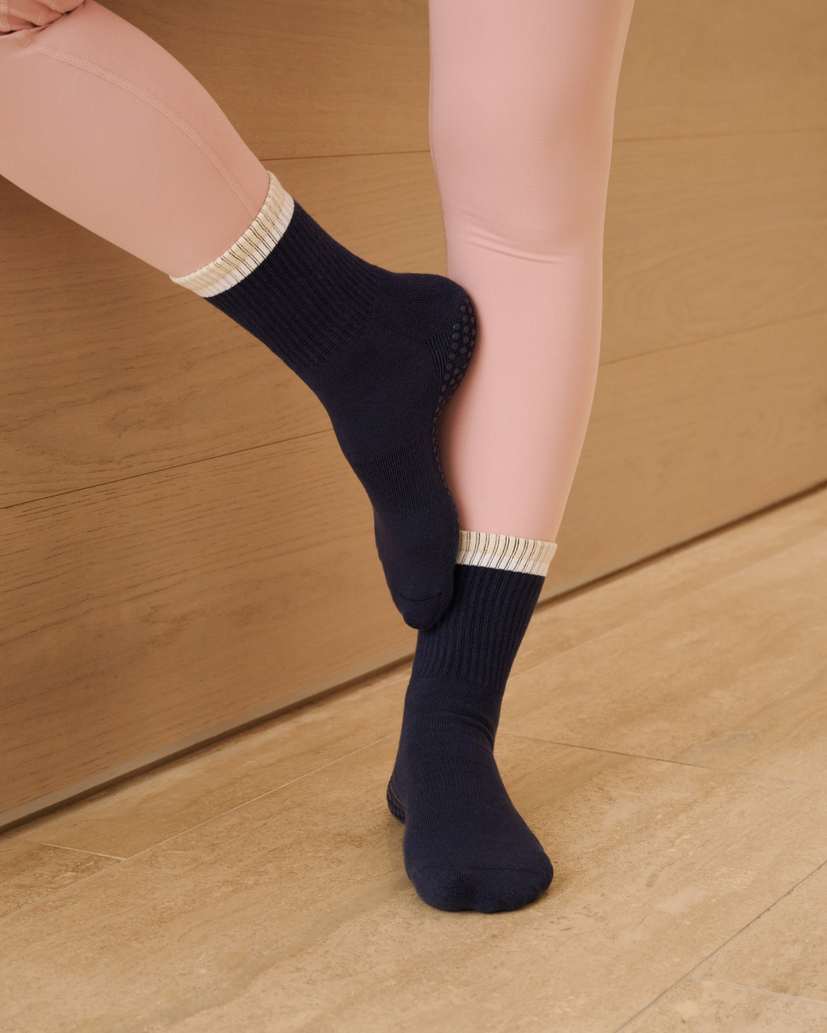 Crew Grip Sock - Block Stripes Ink & Oat