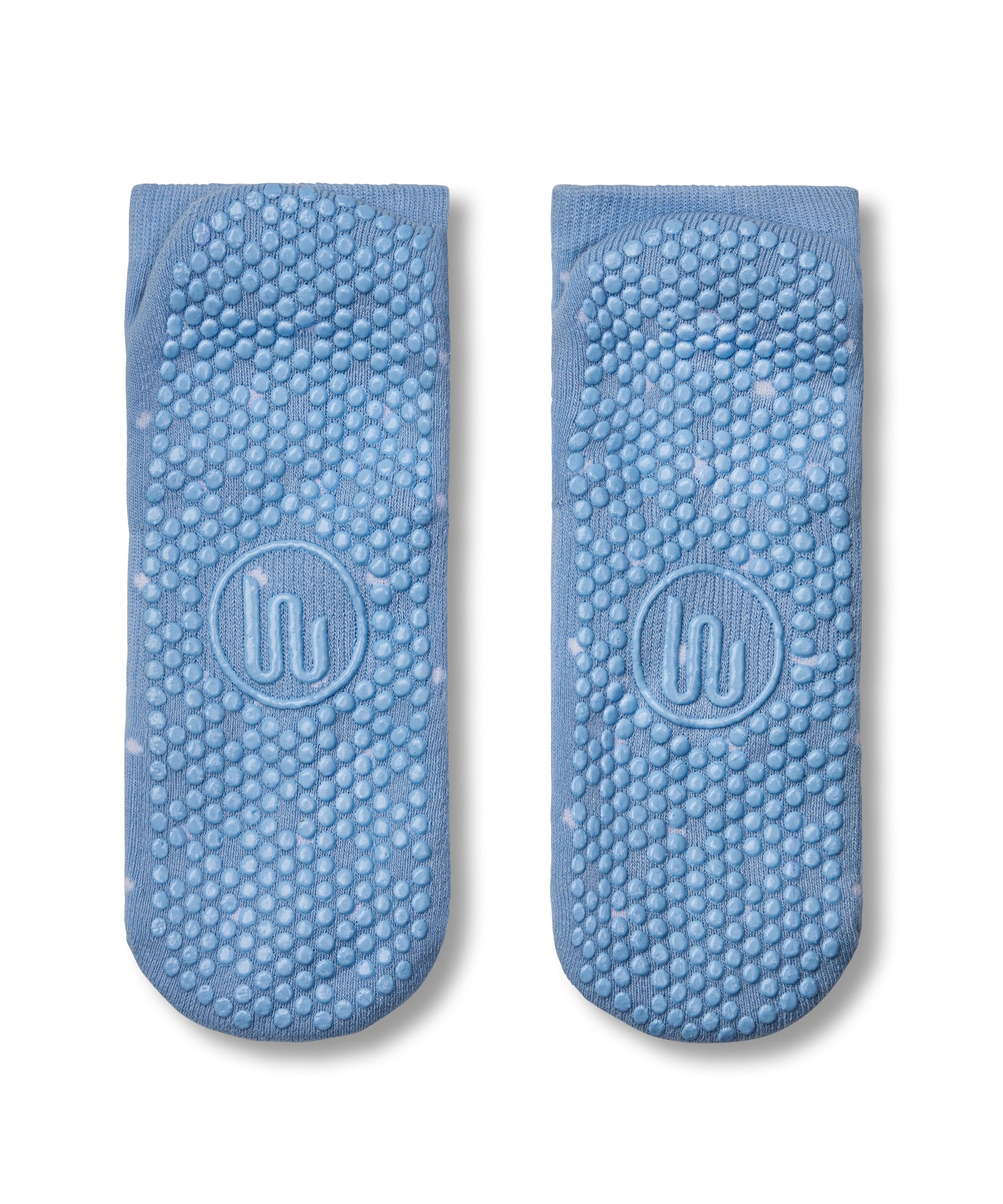 Classic Low Rise Grip Socks - Blue Polka Dots