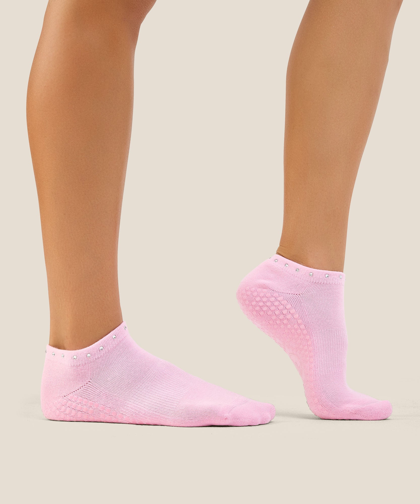 Low Rise Grip Socks - Gem Pink