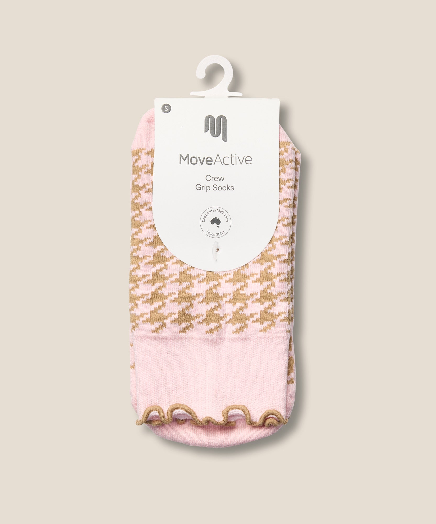 Crew Grip Socks - Houndstooth Blush