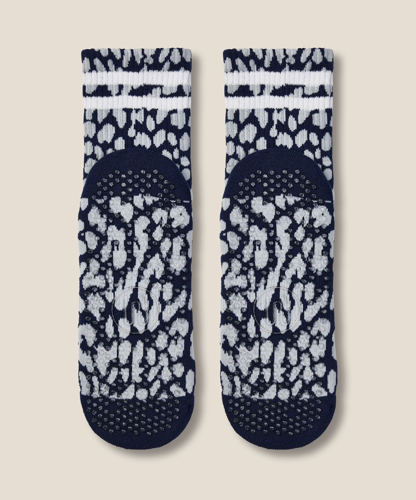 Crew Grip Socks - Cheetah Stripe Navy