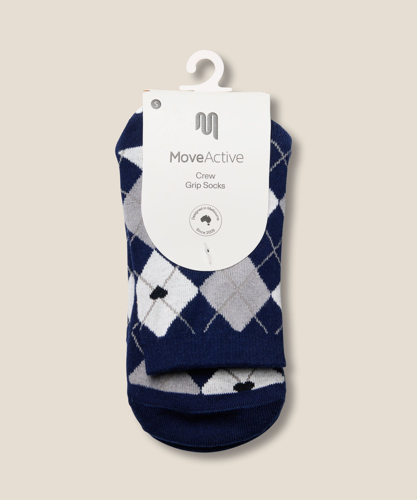Crew Grip Socks - Argyle Navy