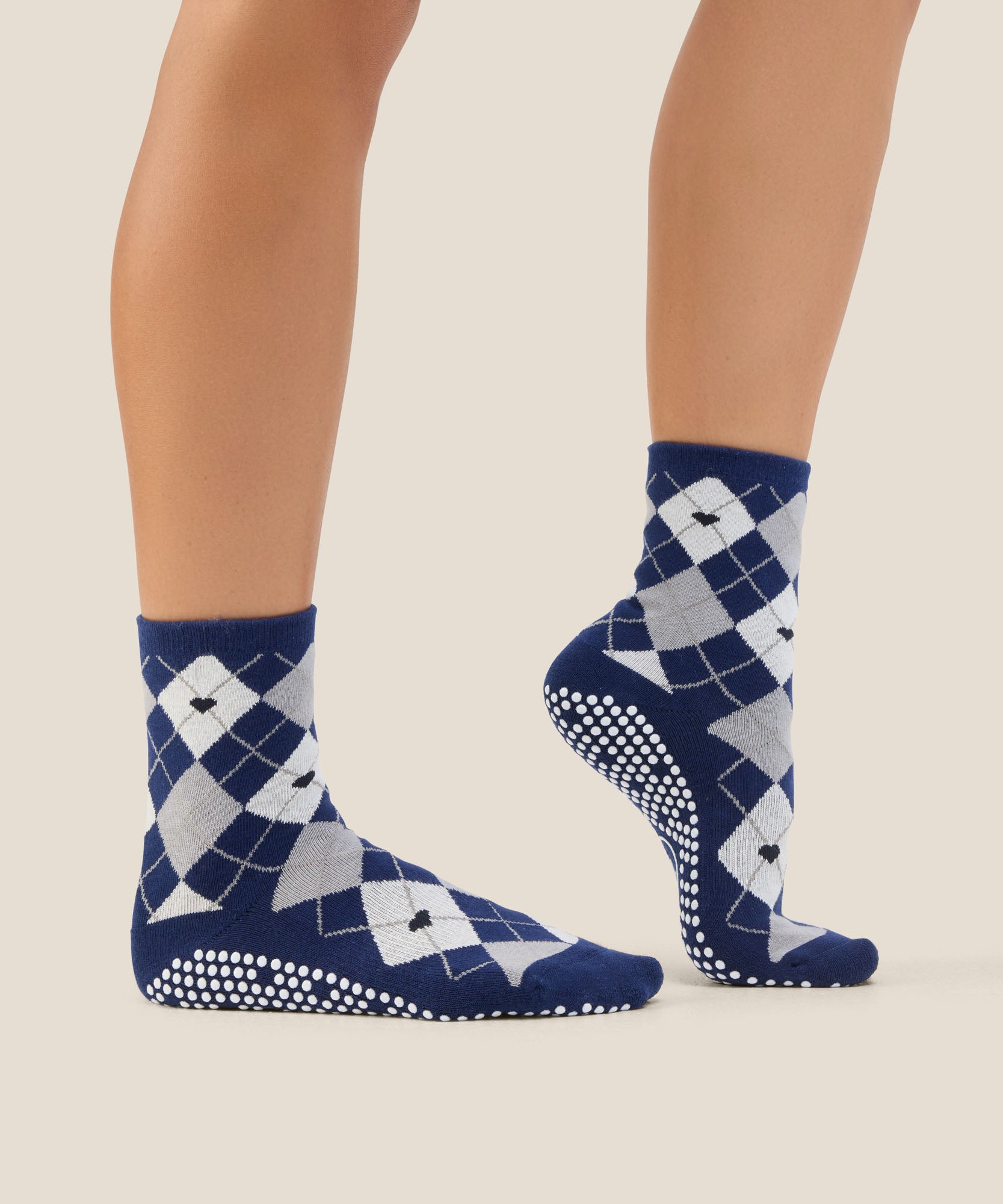 Crew Grip Socks - Argyle Navy