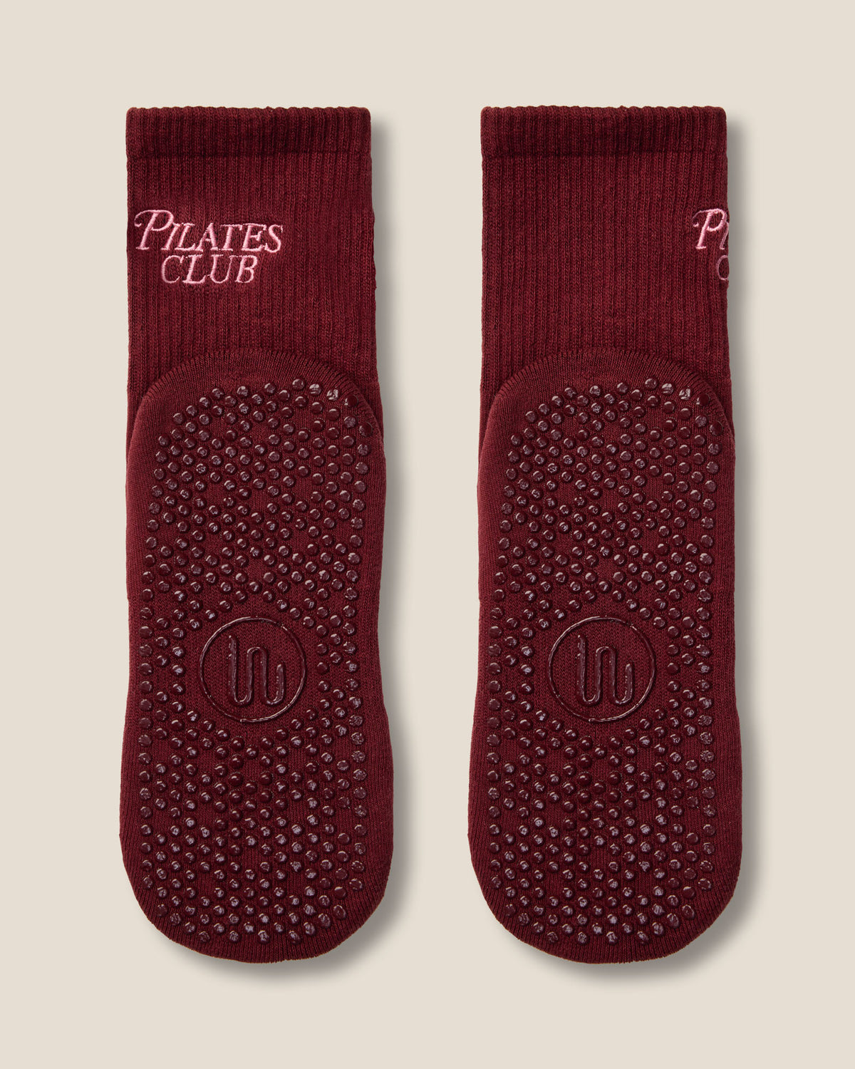 Crew Grip Socks - Pilates Club Cabernet
