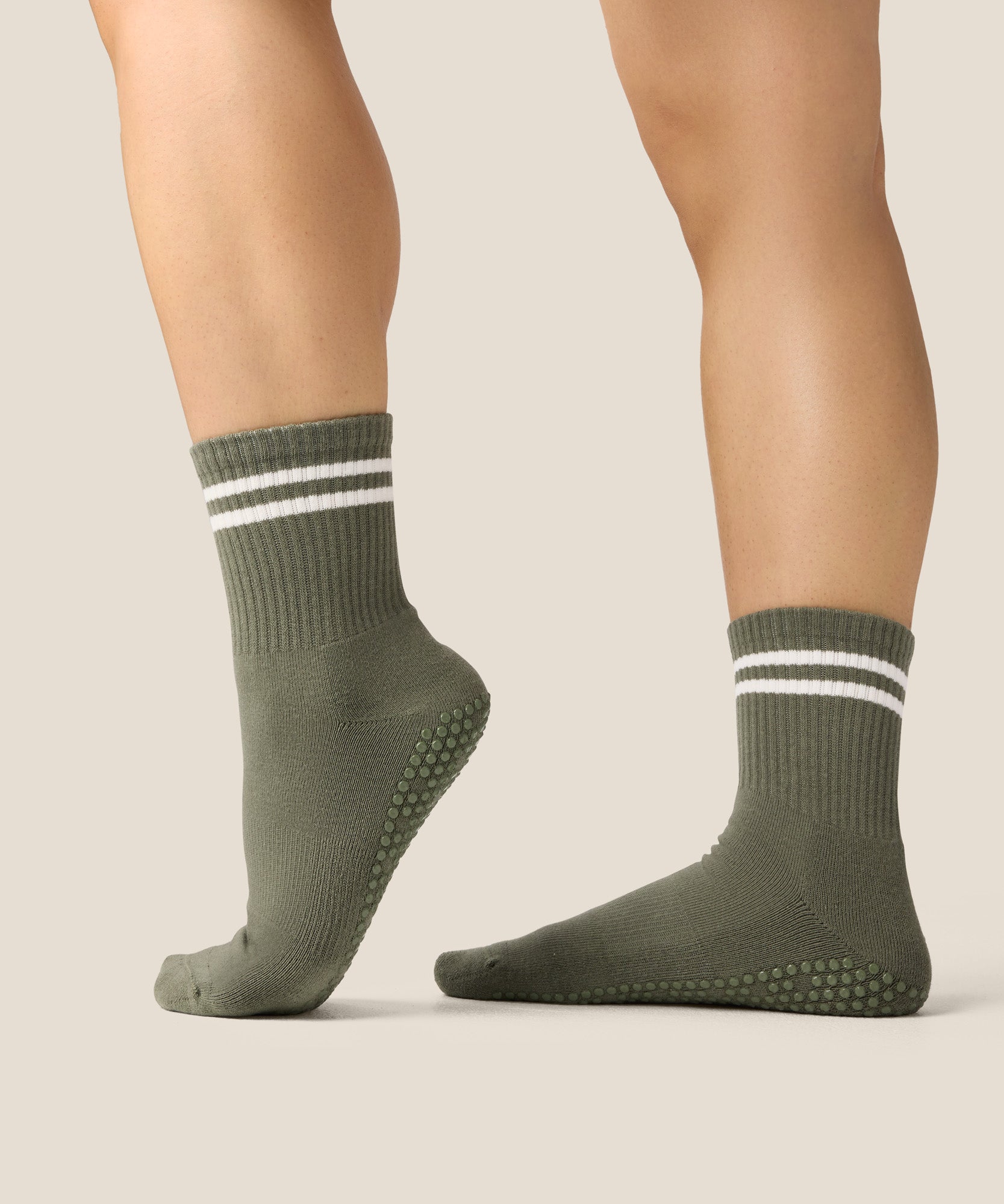 Crew Grip Socks - Sporty Stripe Khaki