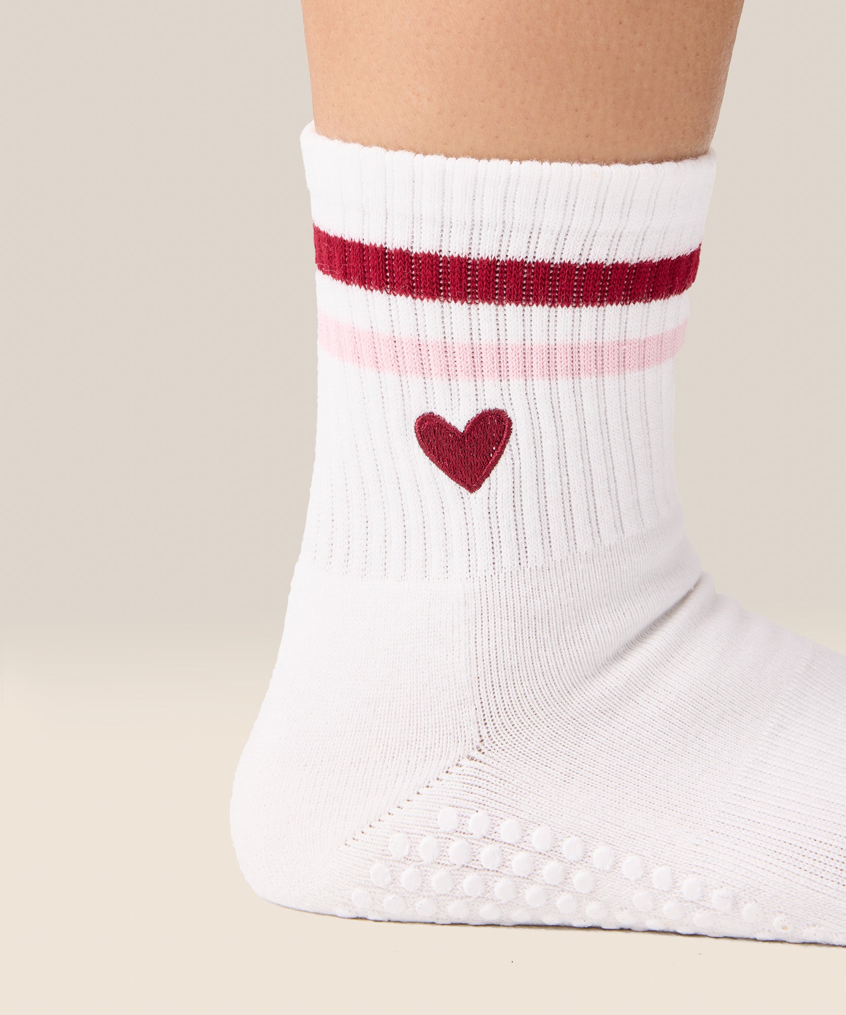 Crew Non Slip Grip Socks - Sweet Stripe Love