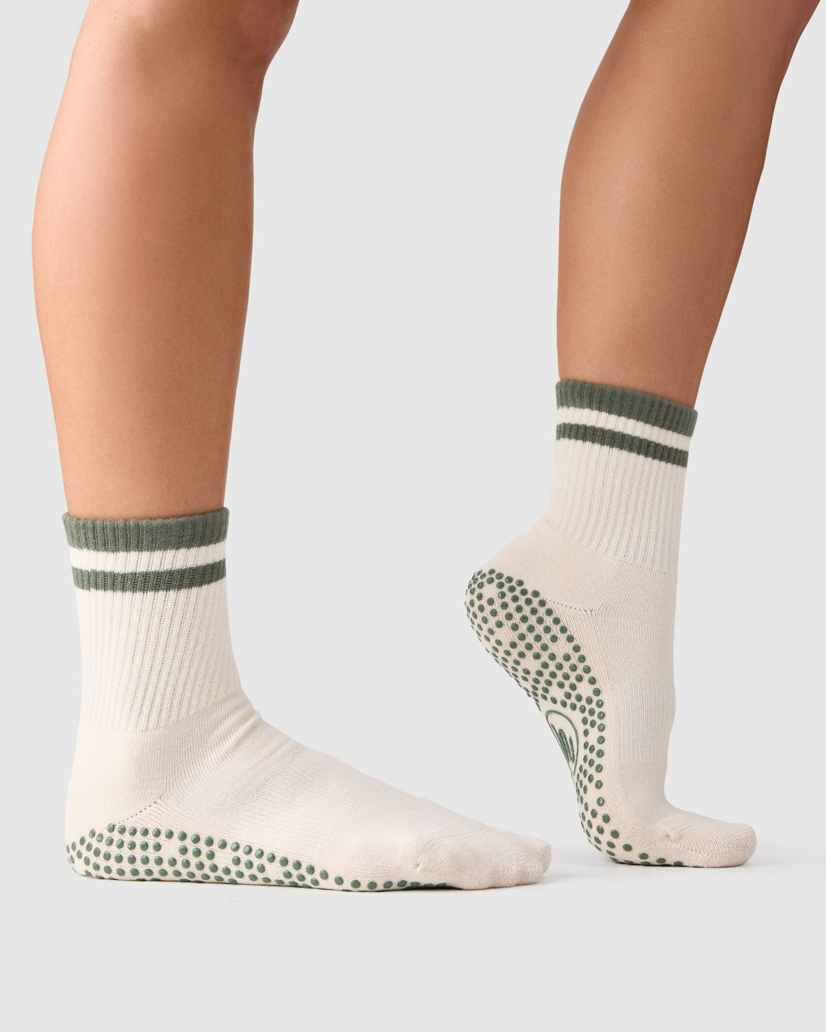 Crew Grip Sock - Retro Stripe Oat & Khaki