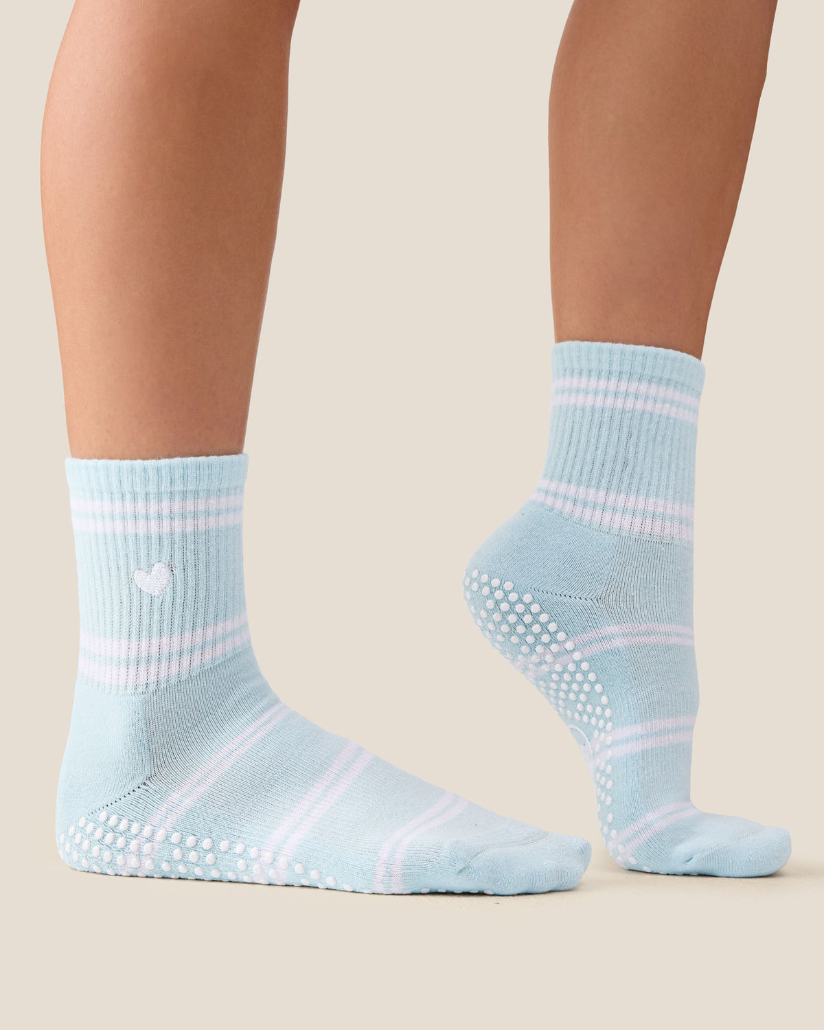 Crew Grip Socks - Candy Stripe Ice Blue