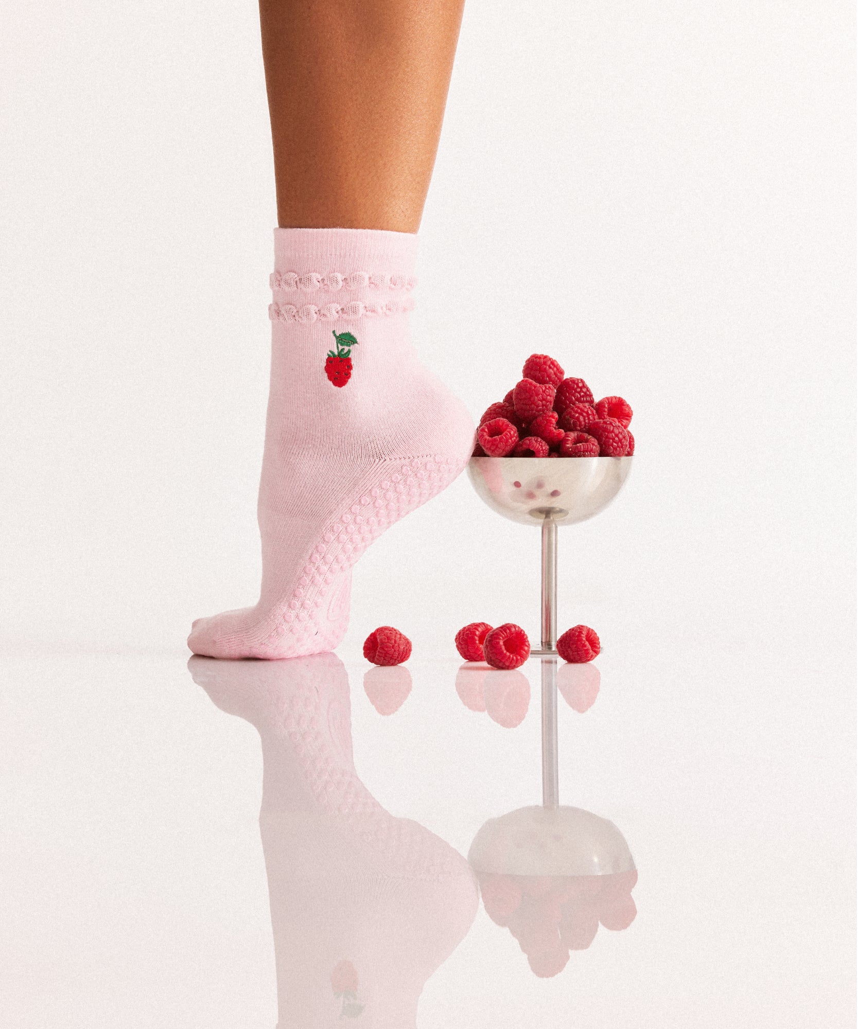 Crew Grip Socks - Raspberry Ruffle Pink