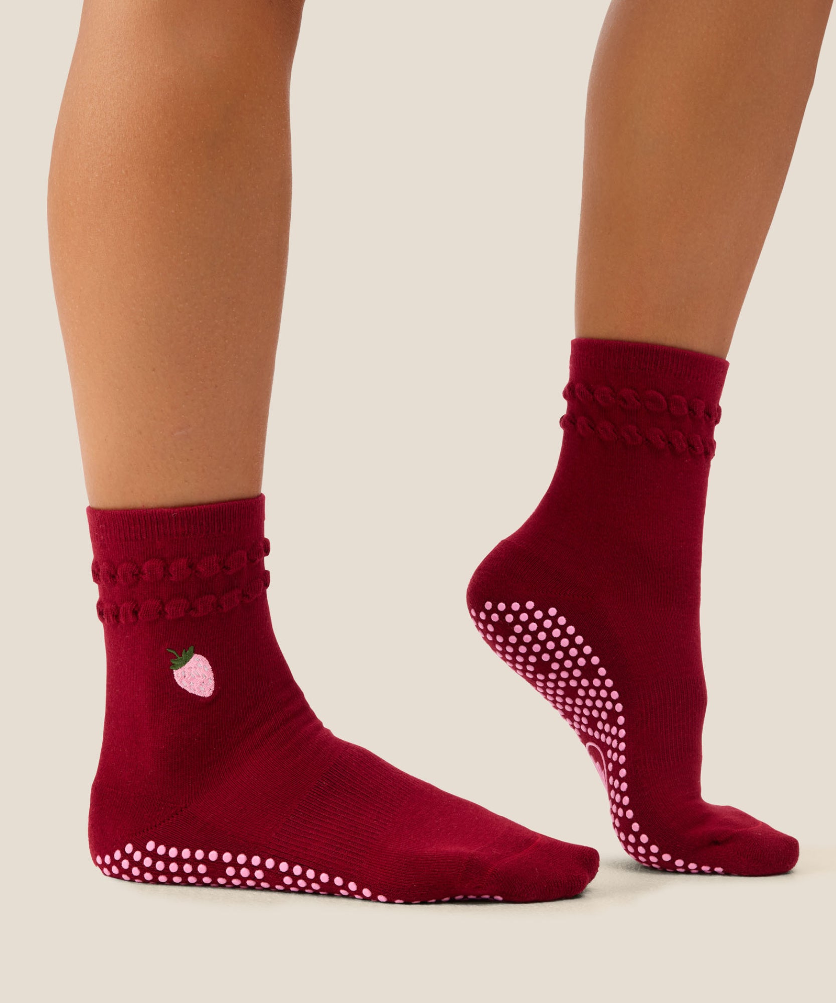 Crew Grip Socks - Strawberry Ruffle Ruby