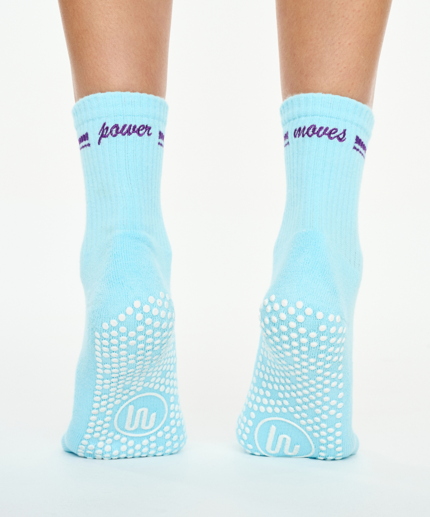 Crew Non Slip Grip Socks - Power Moves Icy-Blue