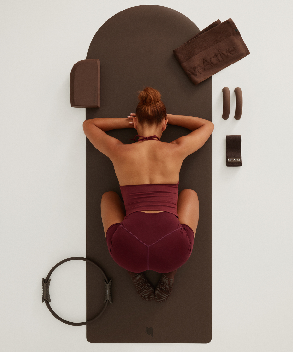Vegan Leather Curved Studio Mat | Espresso | MoveActive