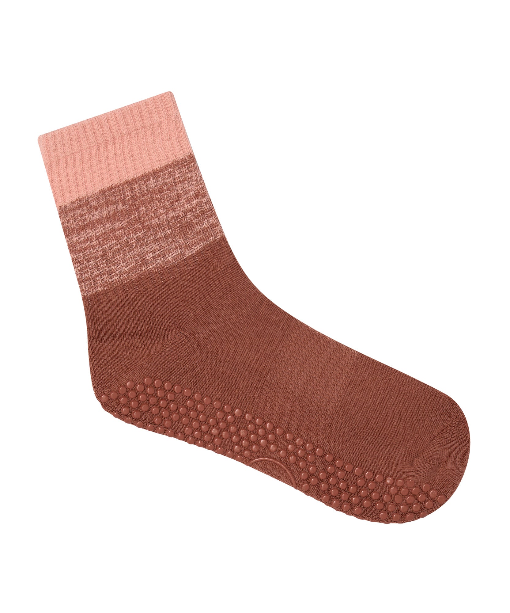 Crew Non Slip Grip Socks - Fade Red Earth.