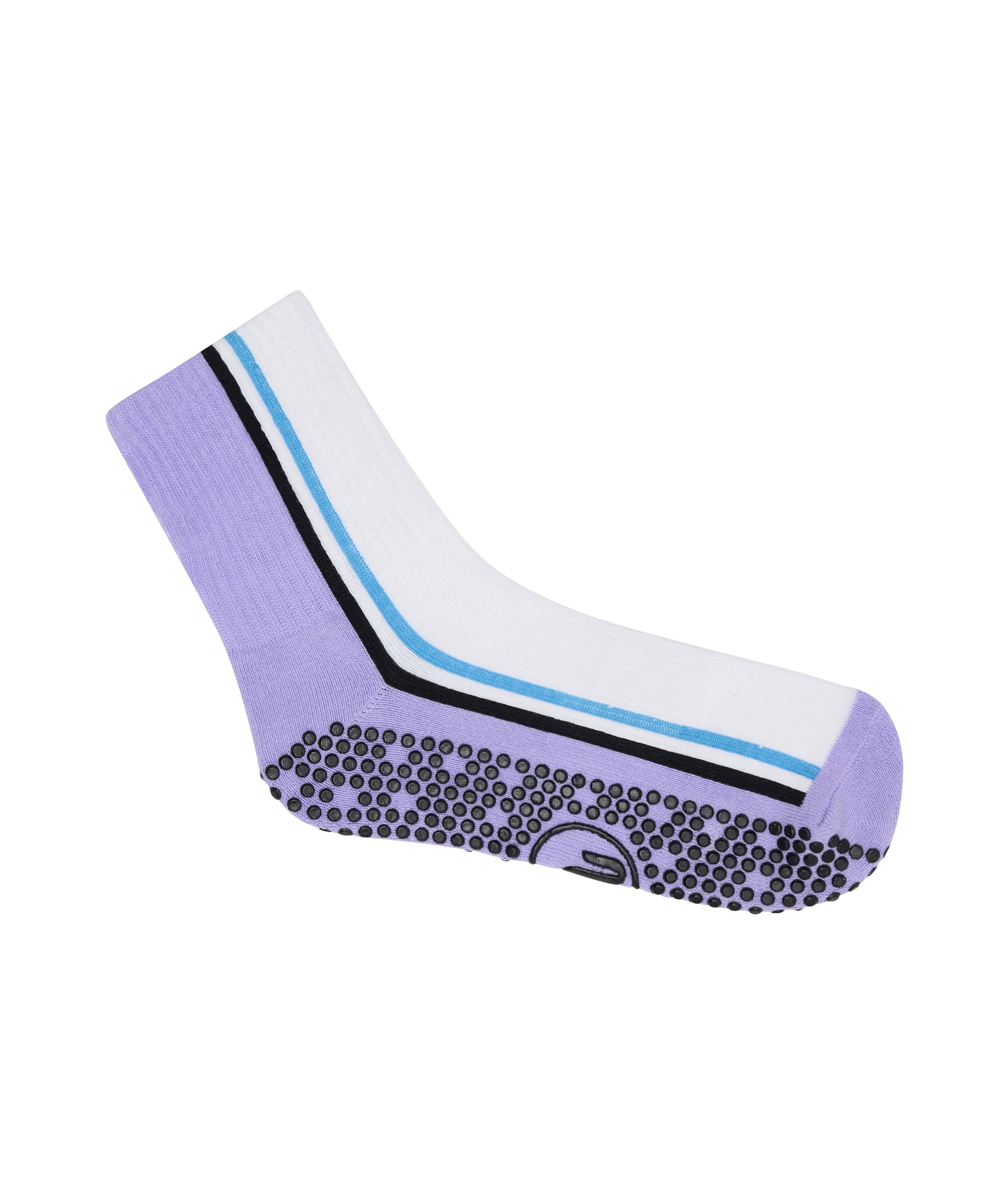 Crew Non Slip Grip Socks - Fluid White & Purple.