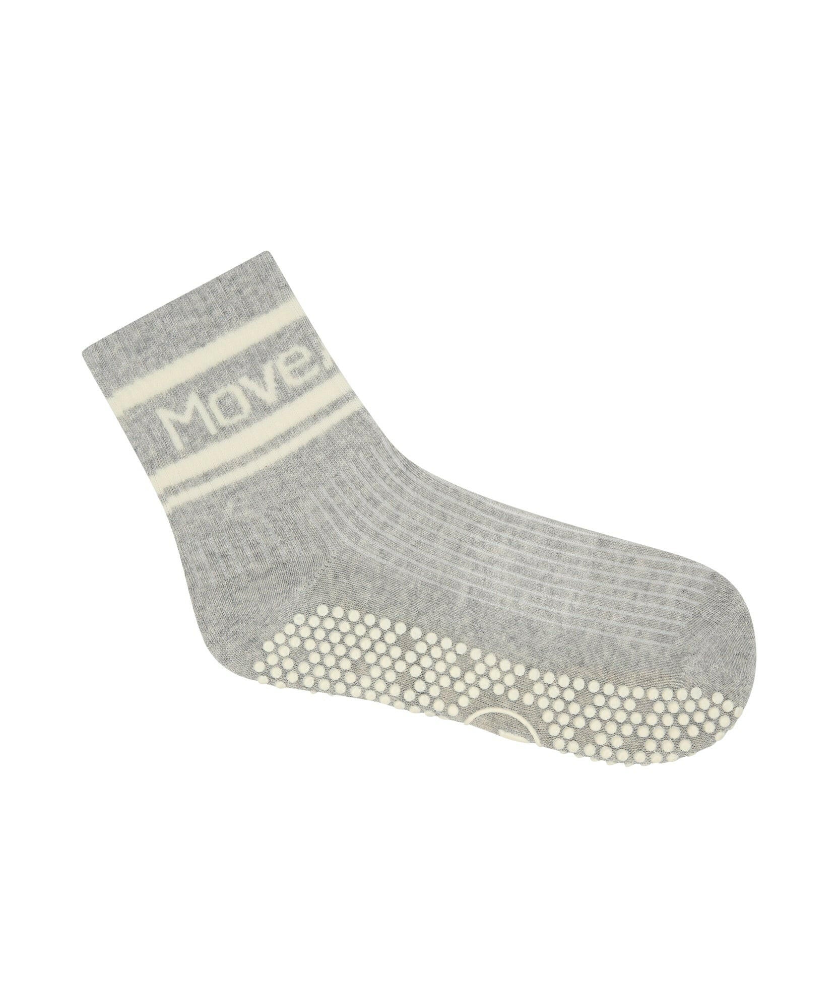 Crew Non Slip Grip Socks - Foundation Grey Marle.