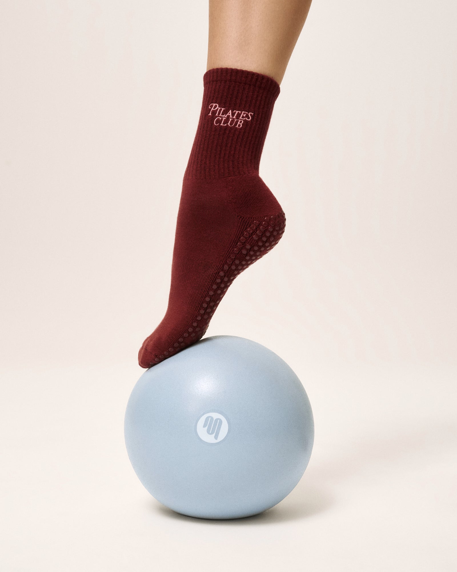 Crew Grip Socks - Pilates Club Cabernet